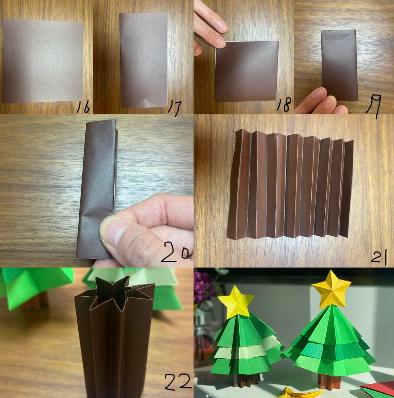 聖誕摺紙-立體聖誕樹(4)